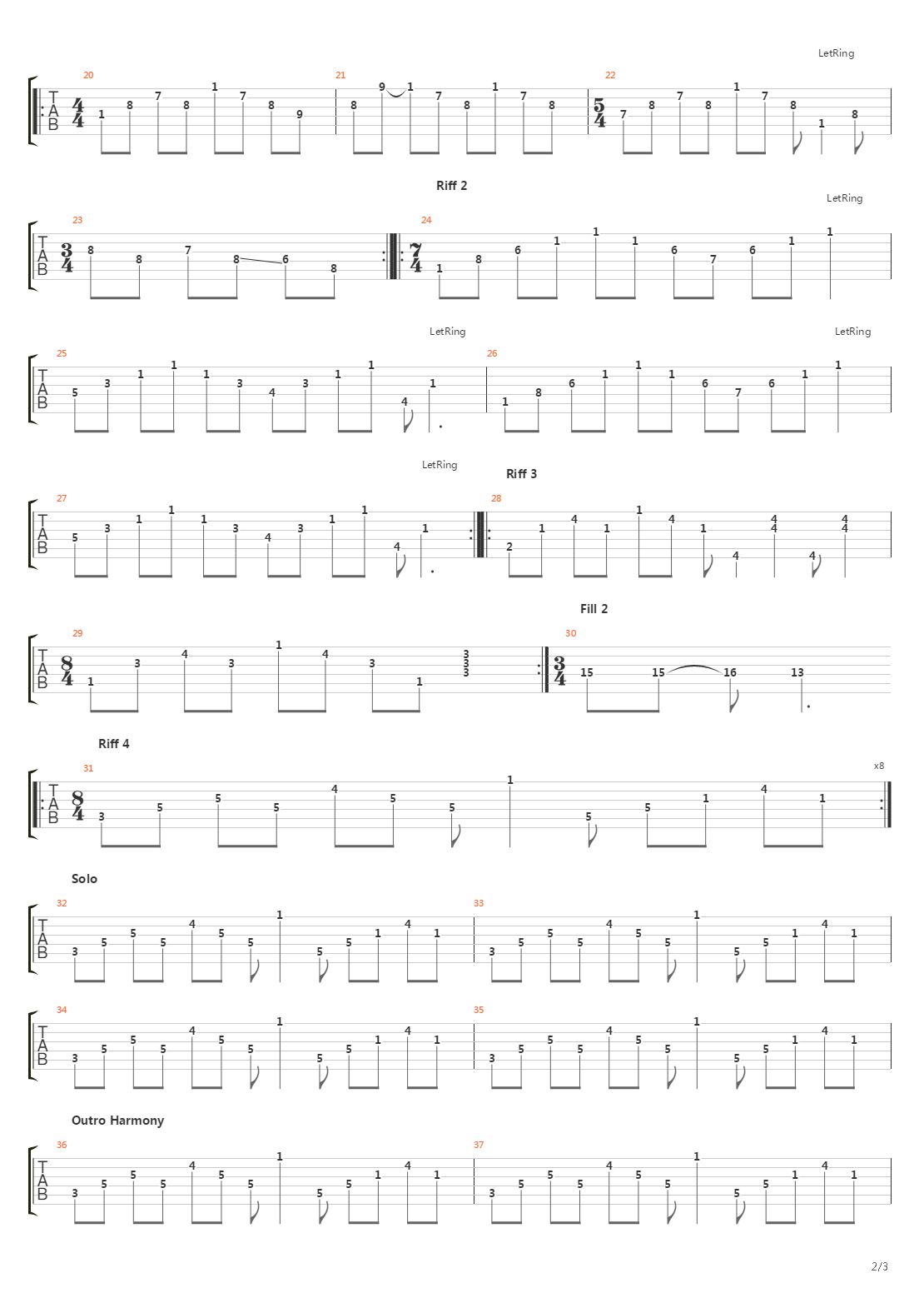 Patterns In The Ivy II吉他谱