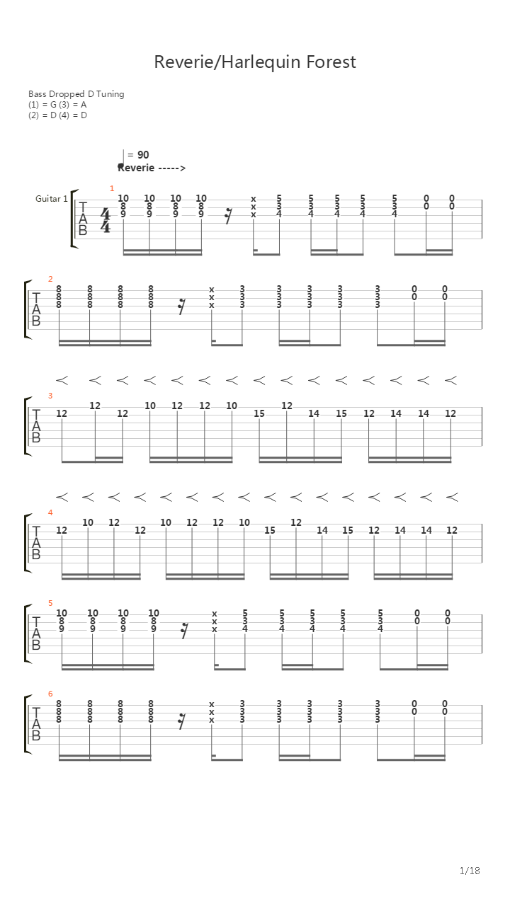 Reverie Harlequin Forest吉他谱