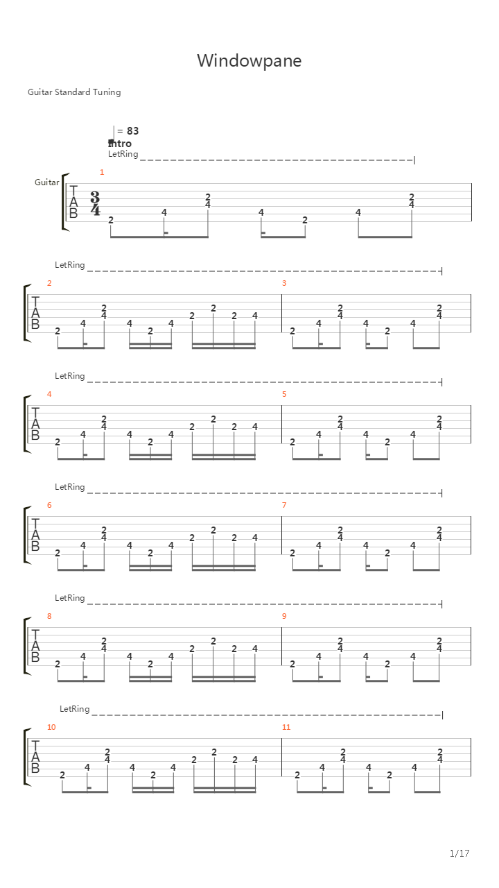 Windowpane吉他谱