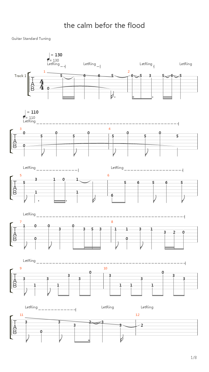 The Calm Befor The Flood吉他谱