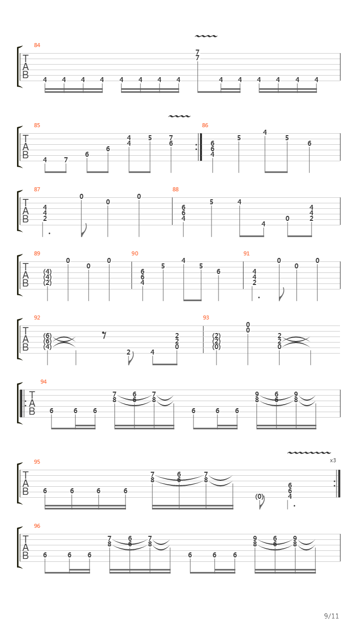 Over The Mountain吉他谱