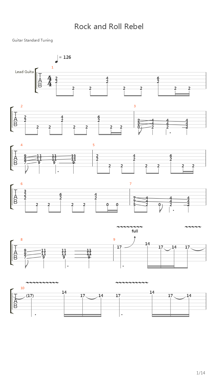 Rock and Roll Rebel吉他谱