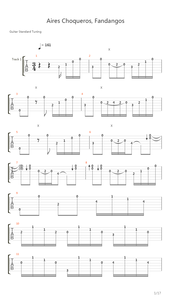 Aires Choqueros, Fandangos De Huelva吉他谱