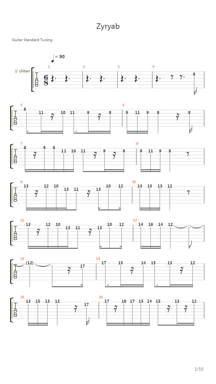 Zyryab吉他谱