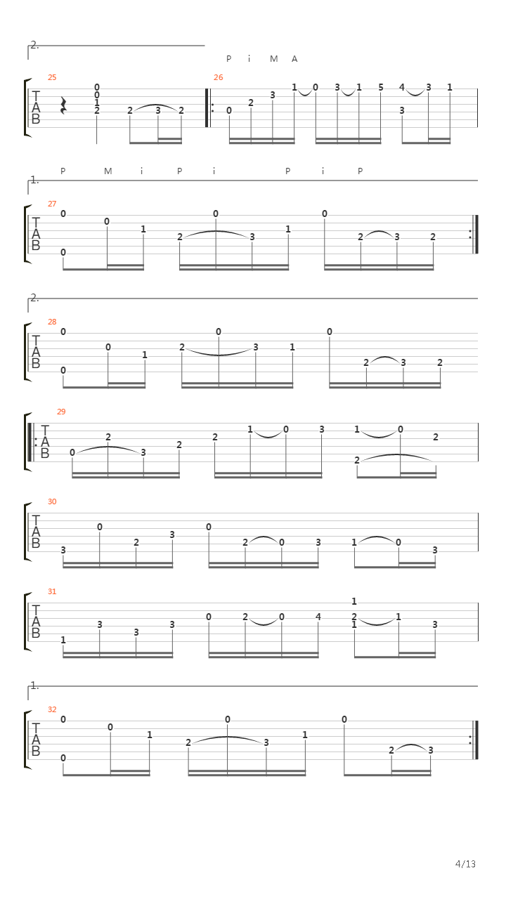 Acera Del Rio吉他谱