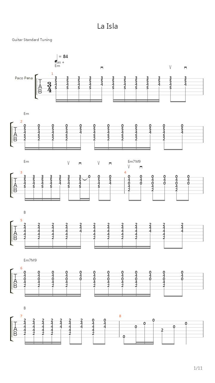 La Isla吉他谱