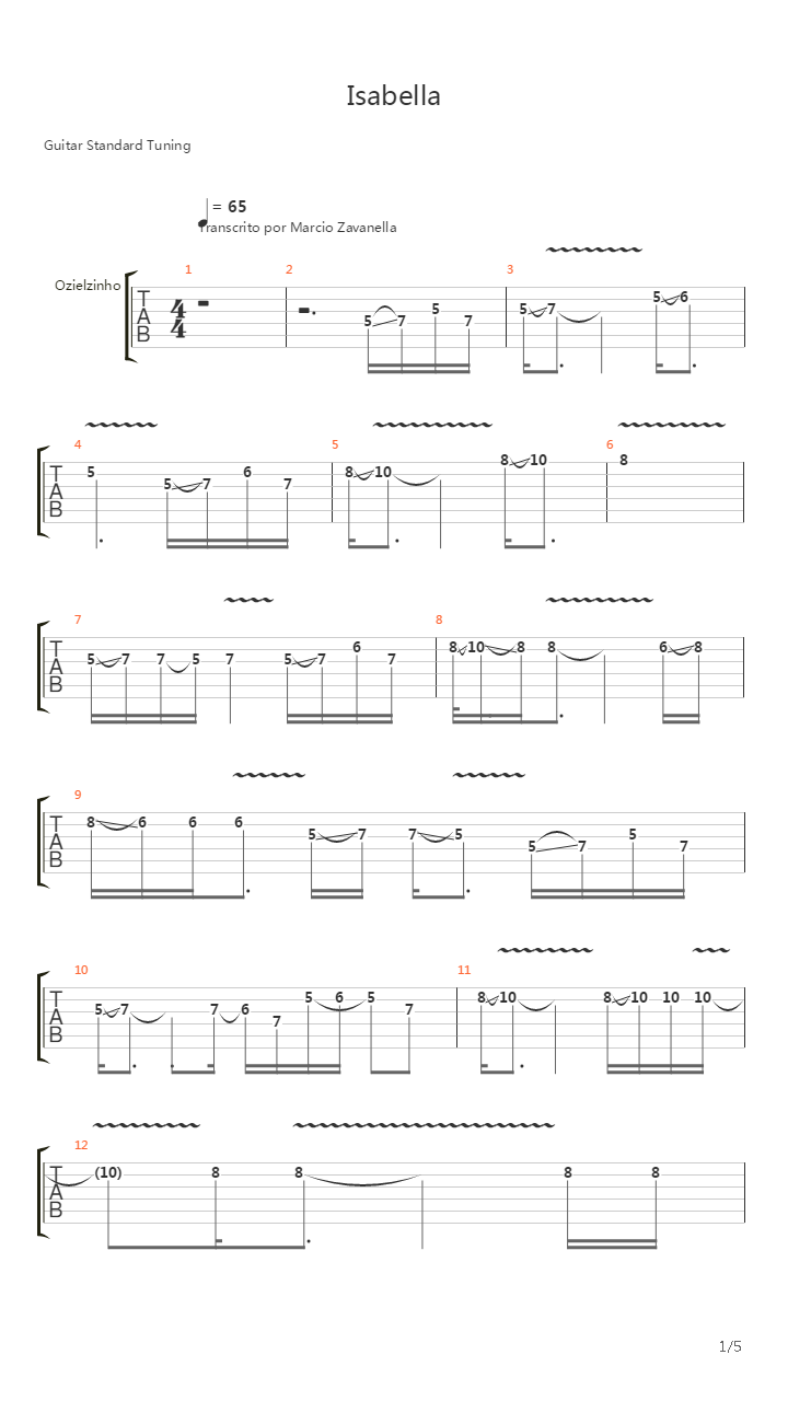 Izabella吉他谱