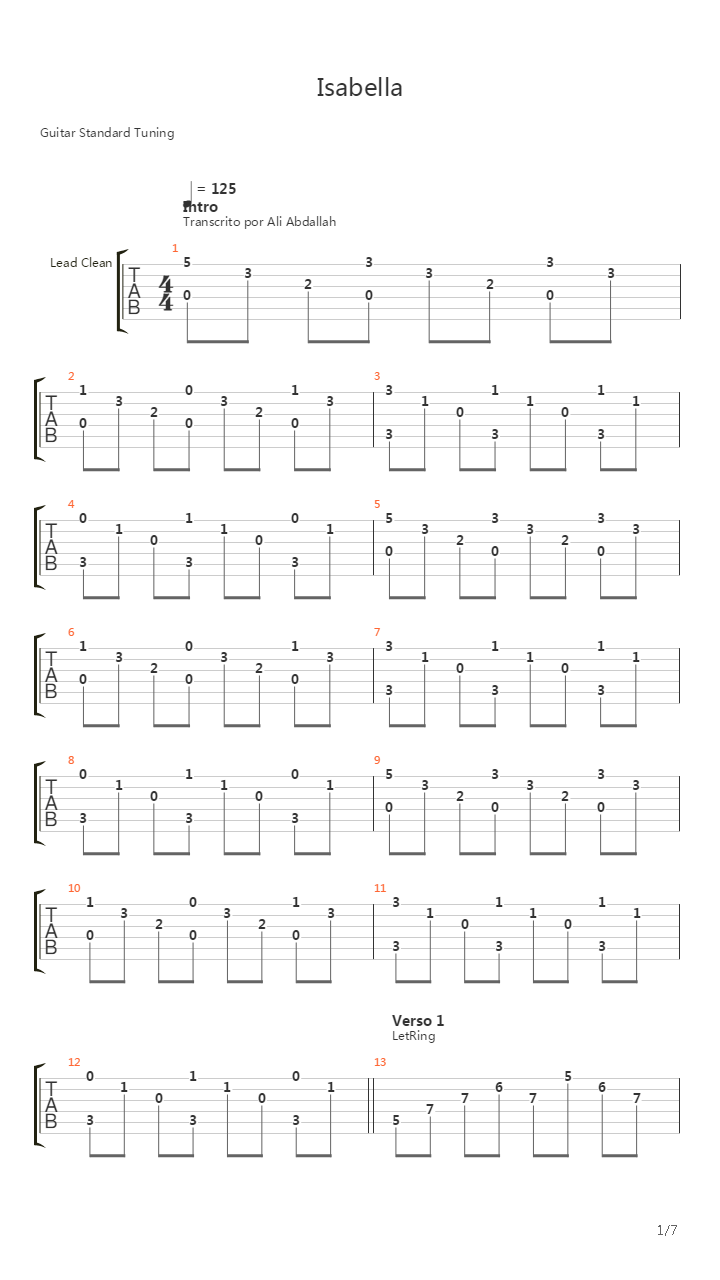 Izabella吉他谱