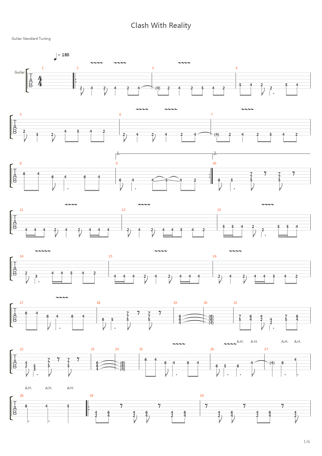 Clash With Reality吉他谱