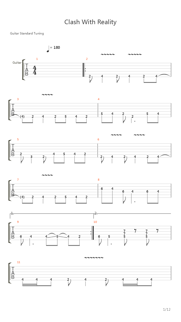 Clash With Reality吉他谱