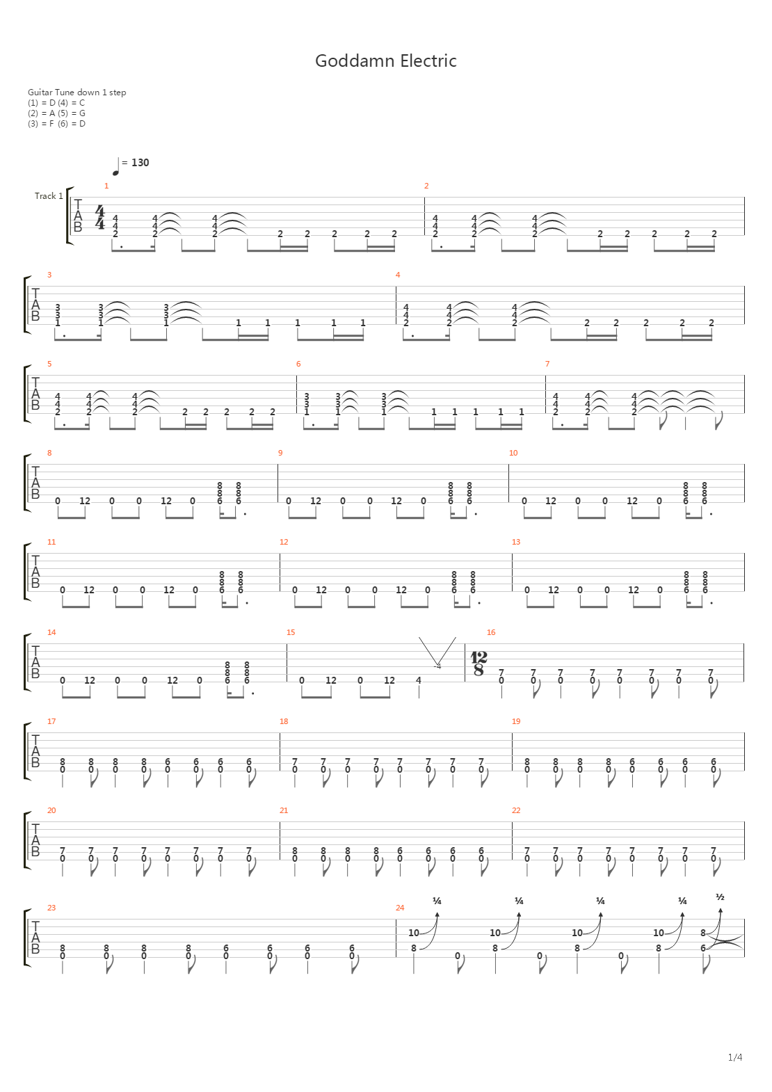 Goddamn Electric吉他谱