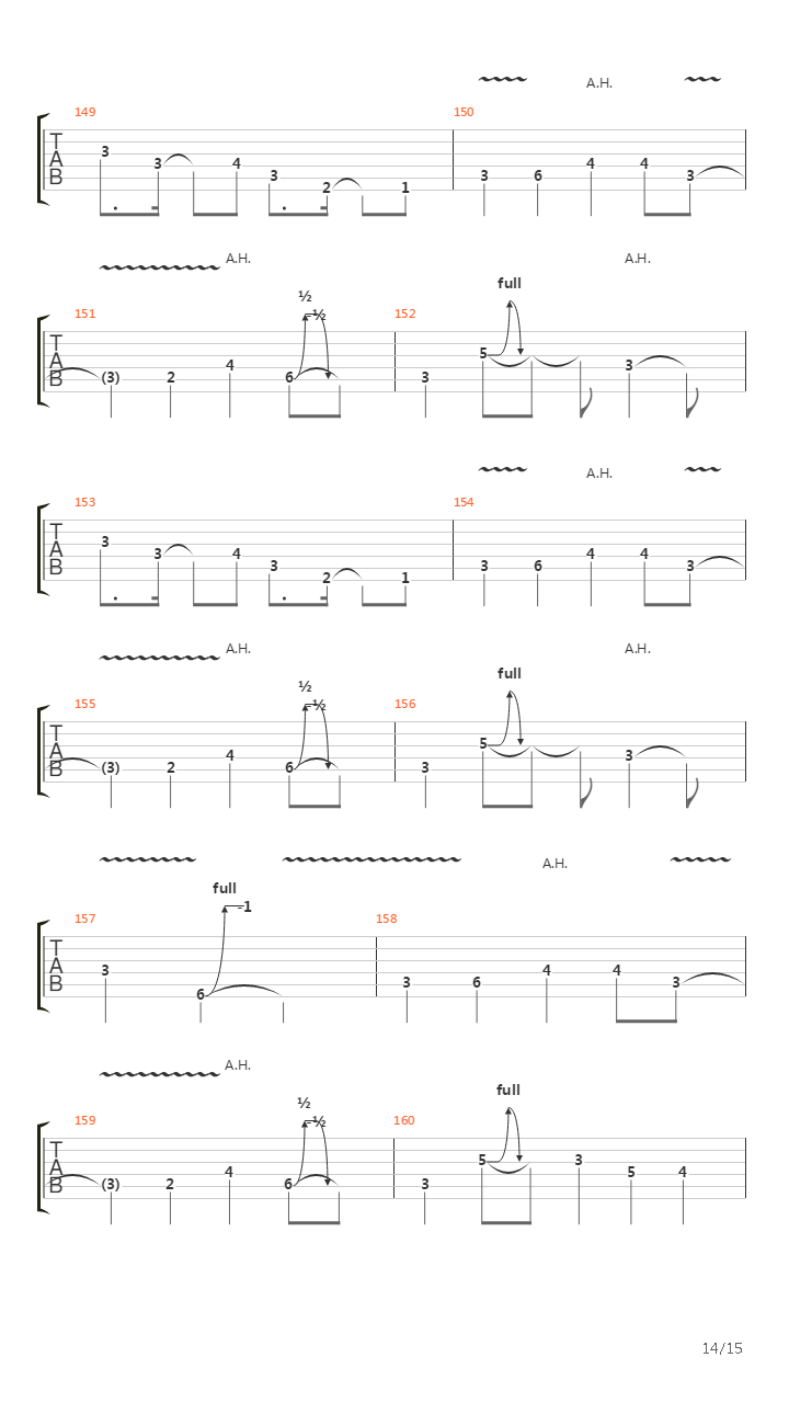 Hard Lines, Sunken Cheeks吉他谱