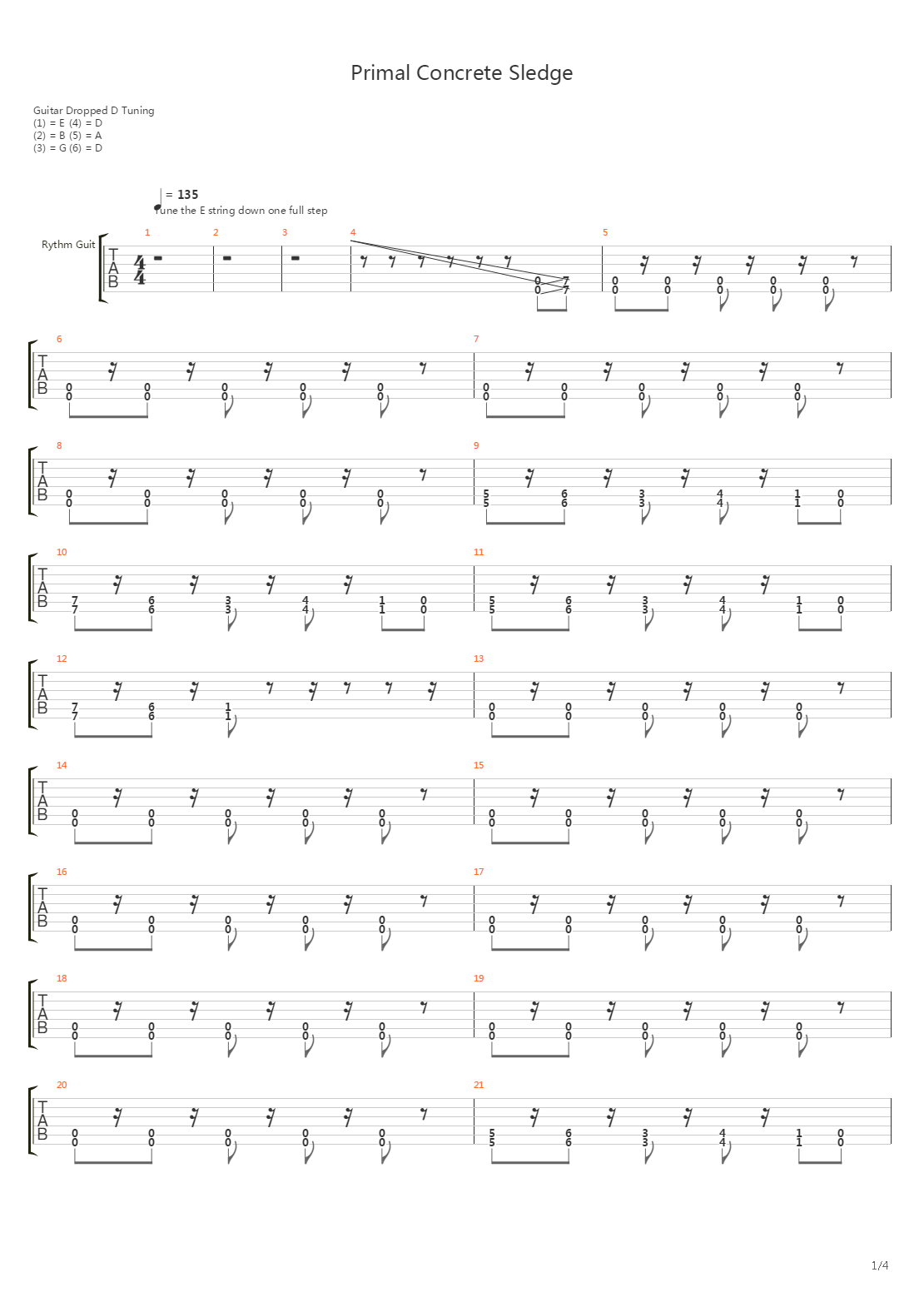 Primal Concrete Sledge吉他谱