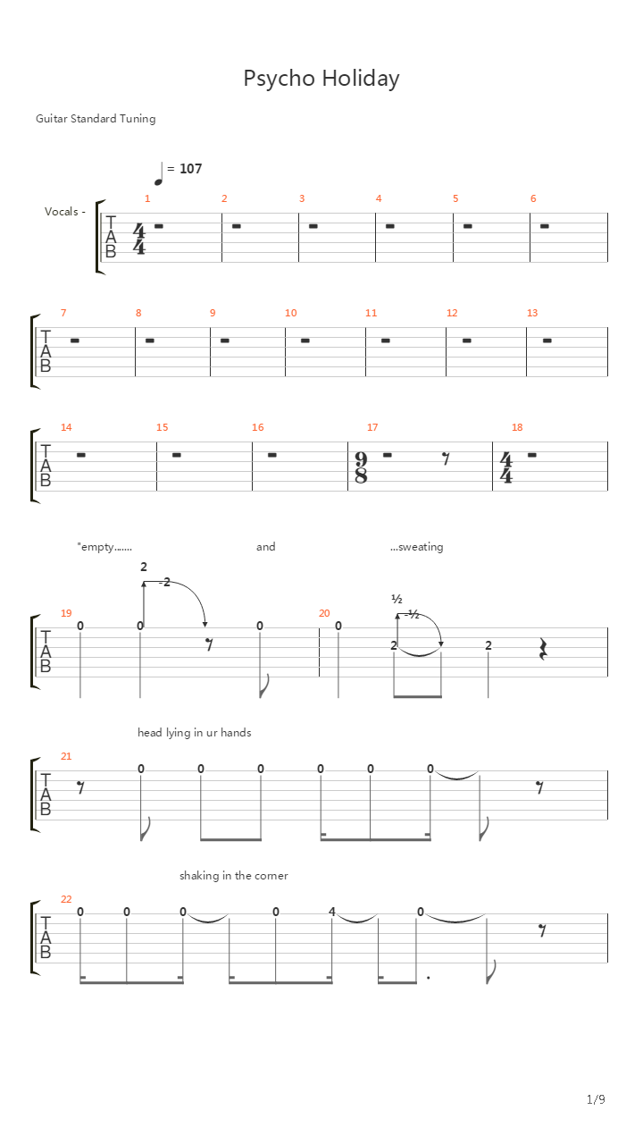 Psycho Holiday吉他谱