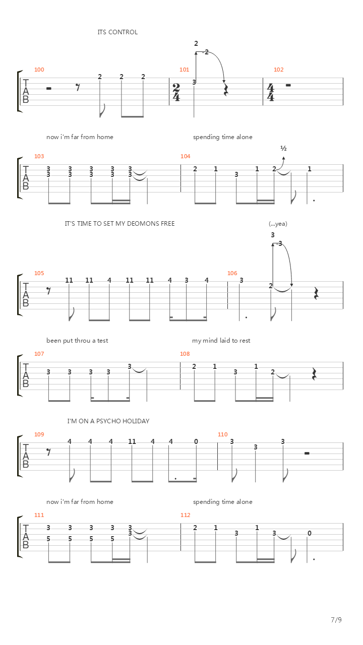 Psycho Holiday吉他谱