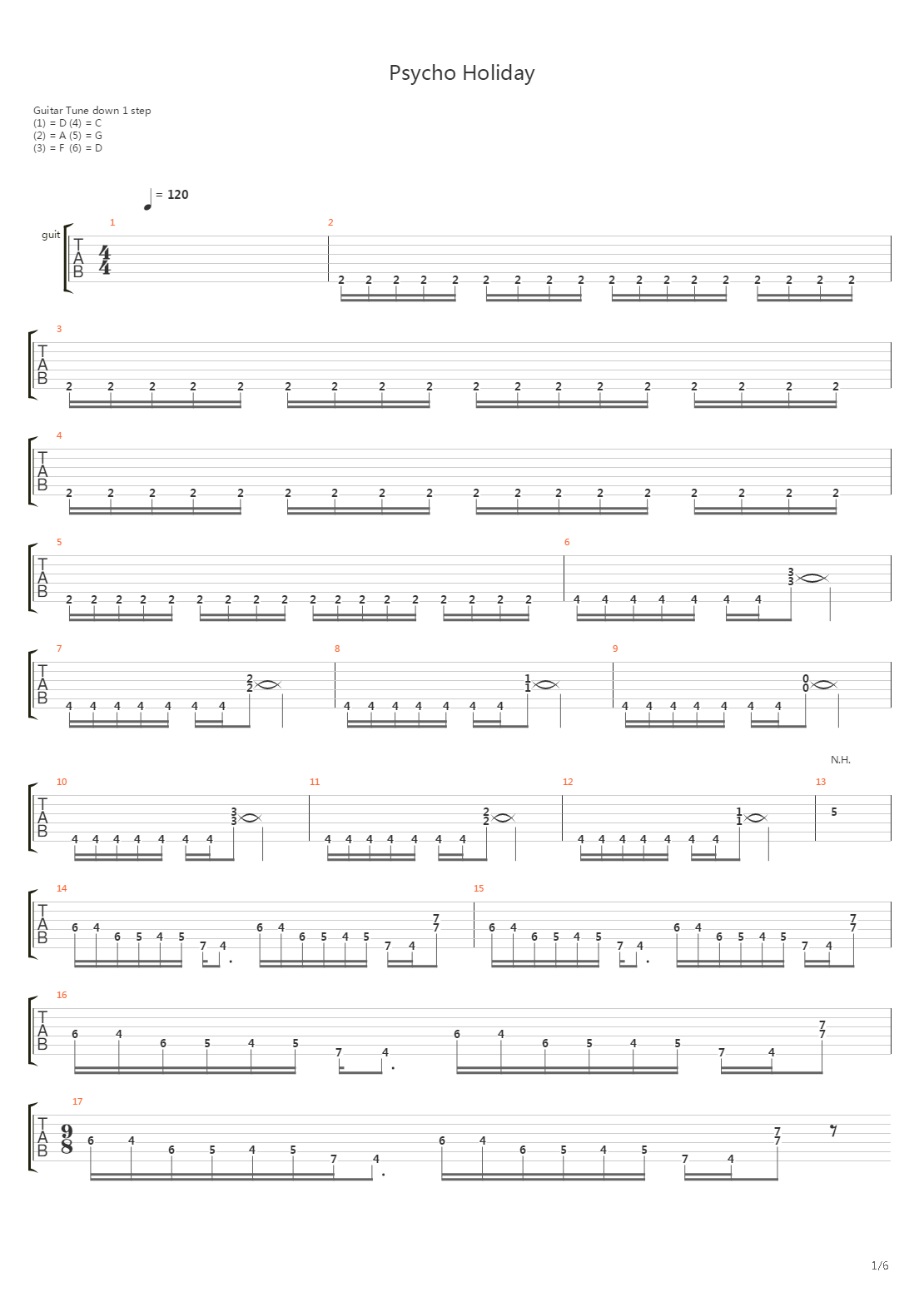 Psycho Holiday吉他谱