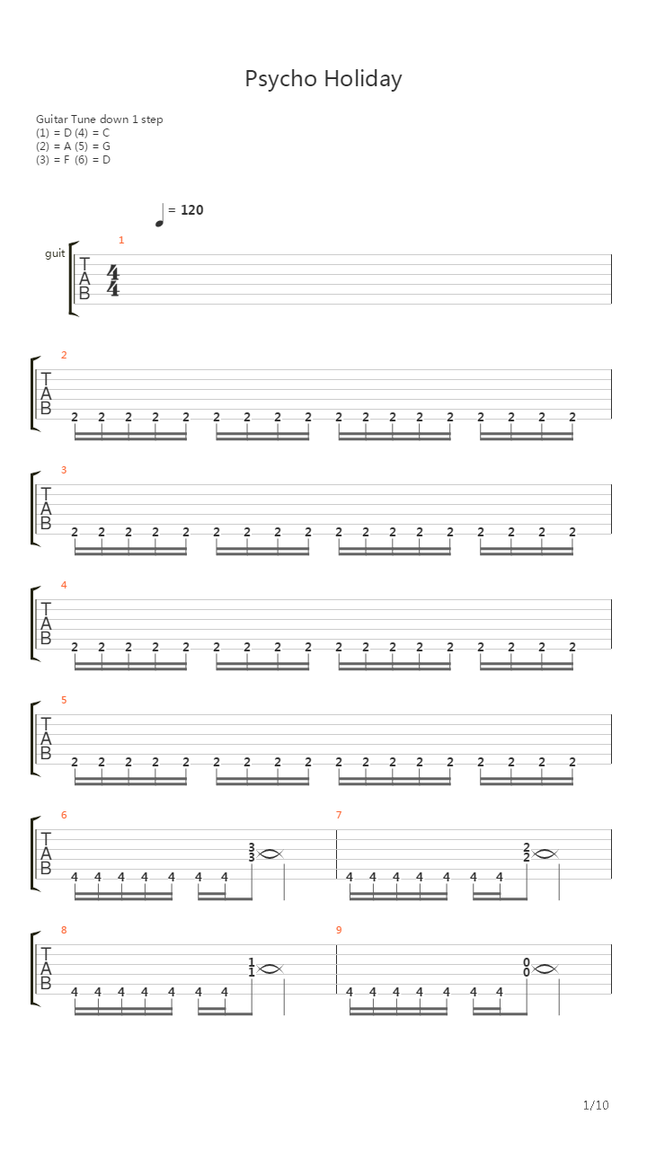 Psycho Holiday吉他谱