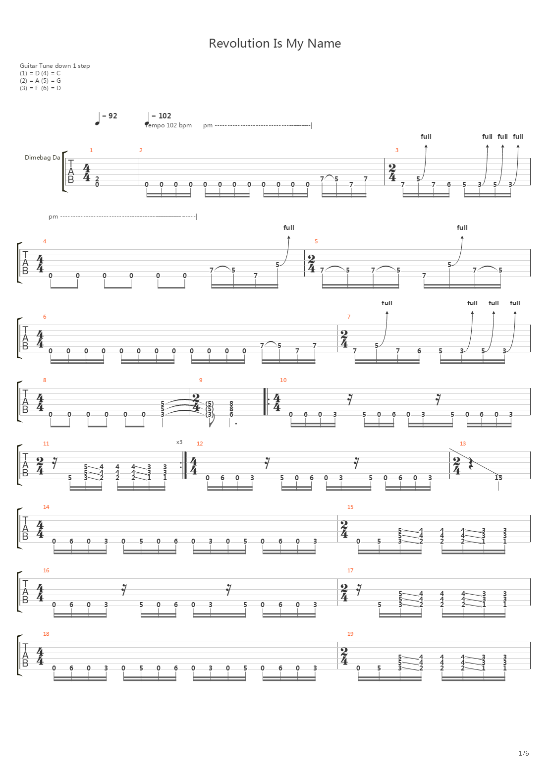 Revolution Is My Name吉他谱