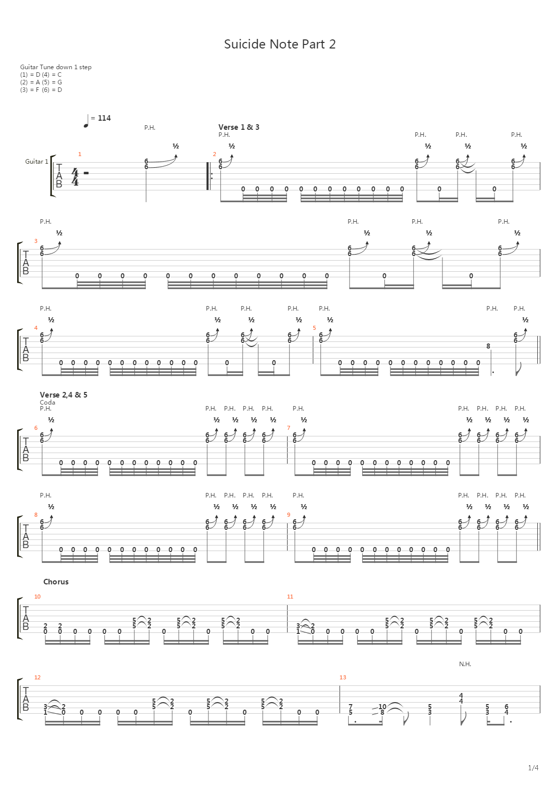 Suicide Note Part 2吉他谱