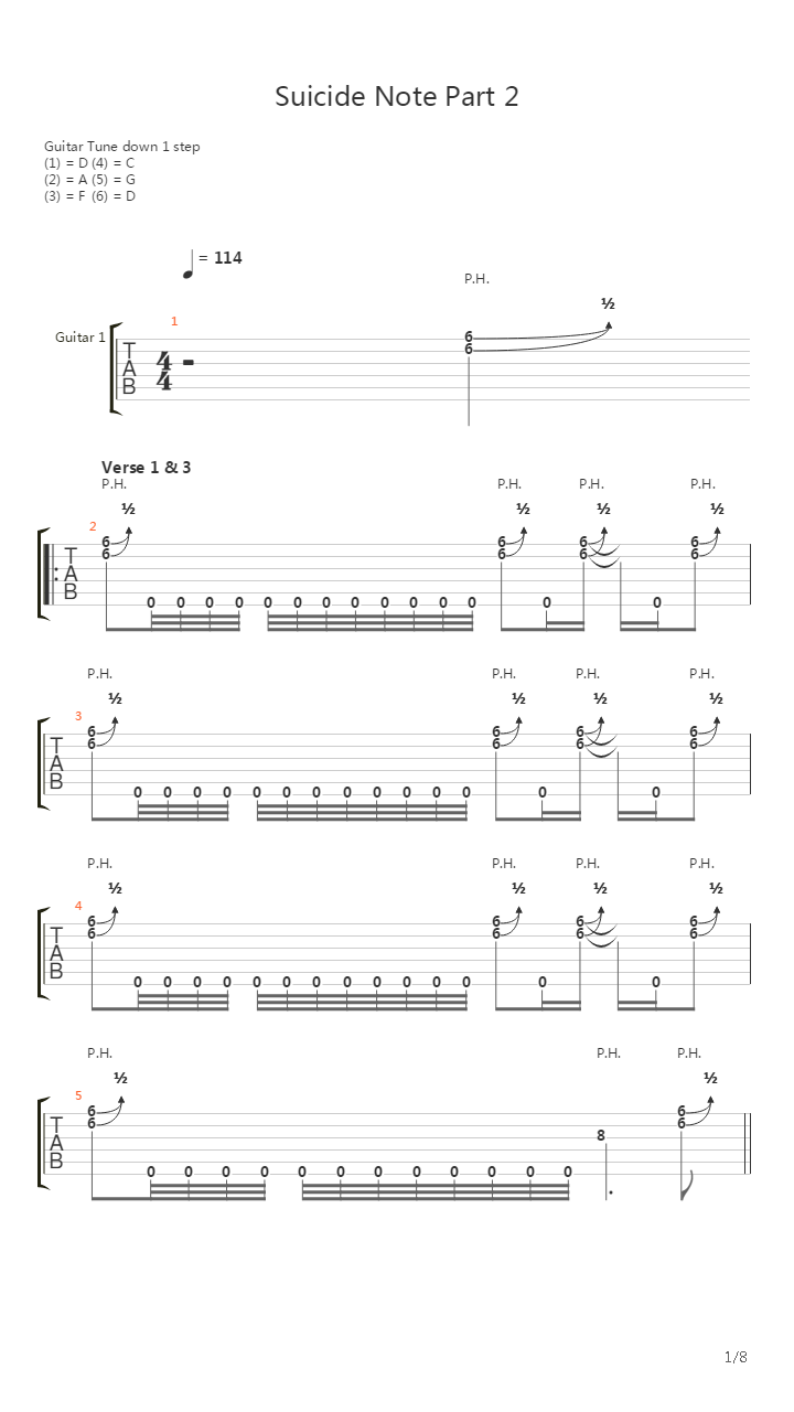 Suicide Note Part 2吉他谱