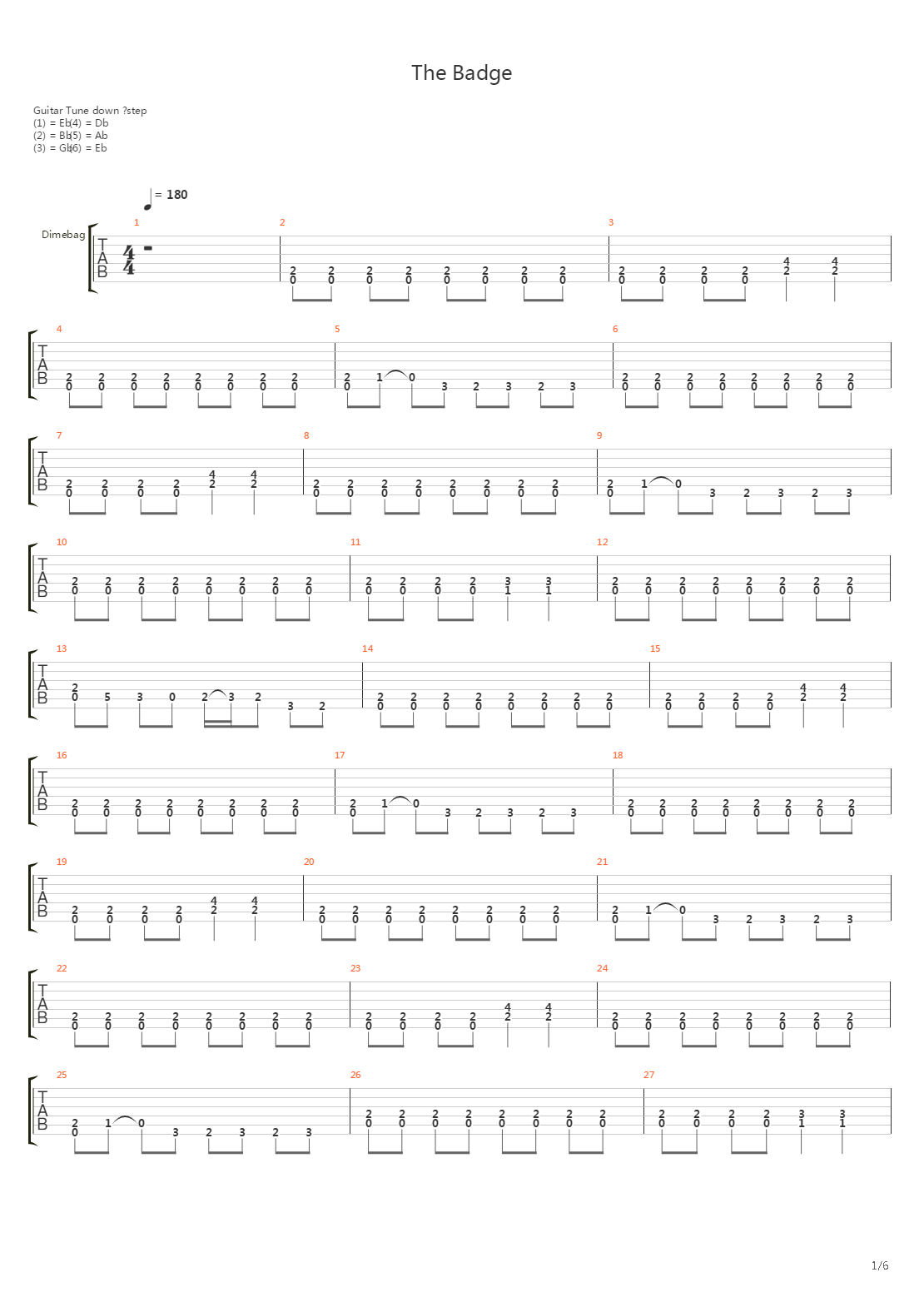 The Badge吉他谱