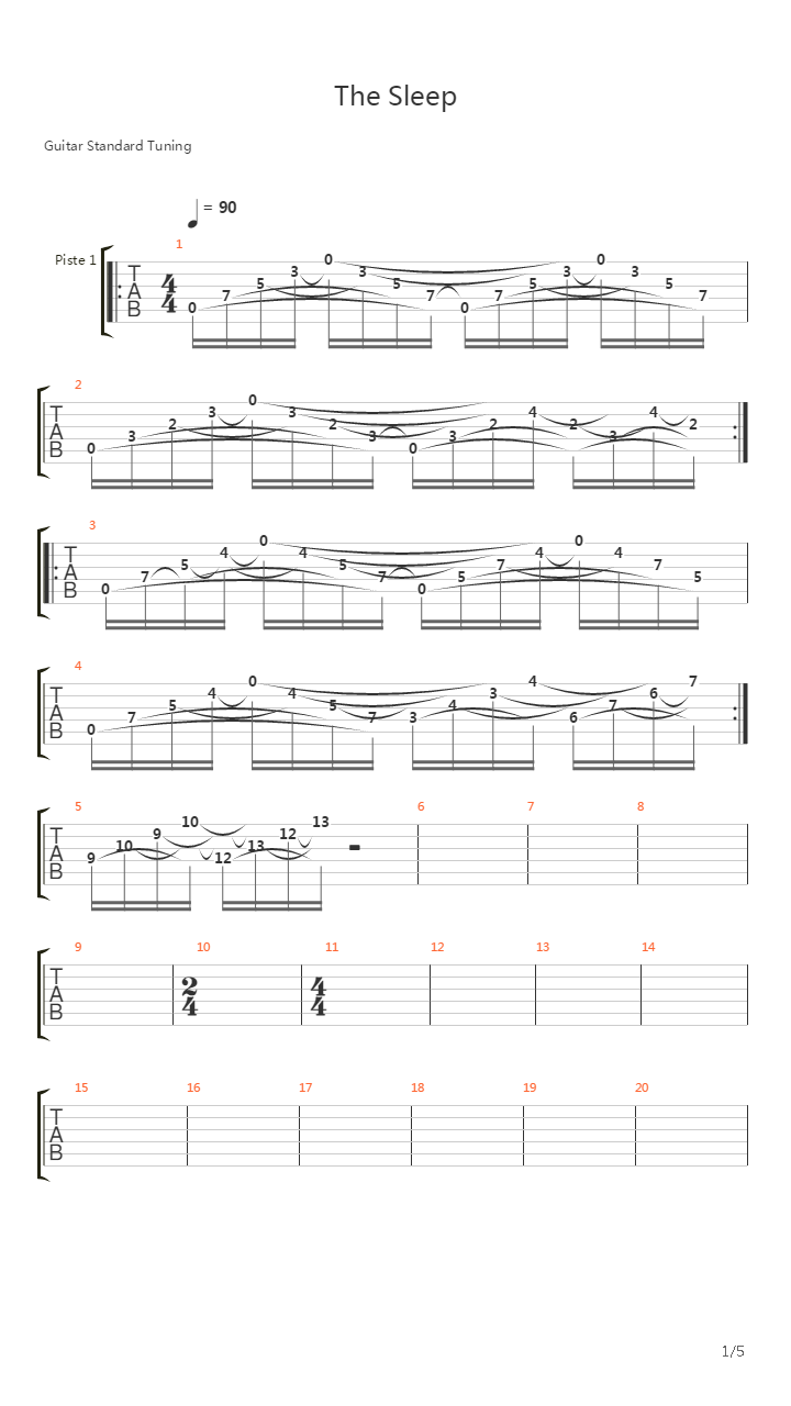 The Sleep吉他谱