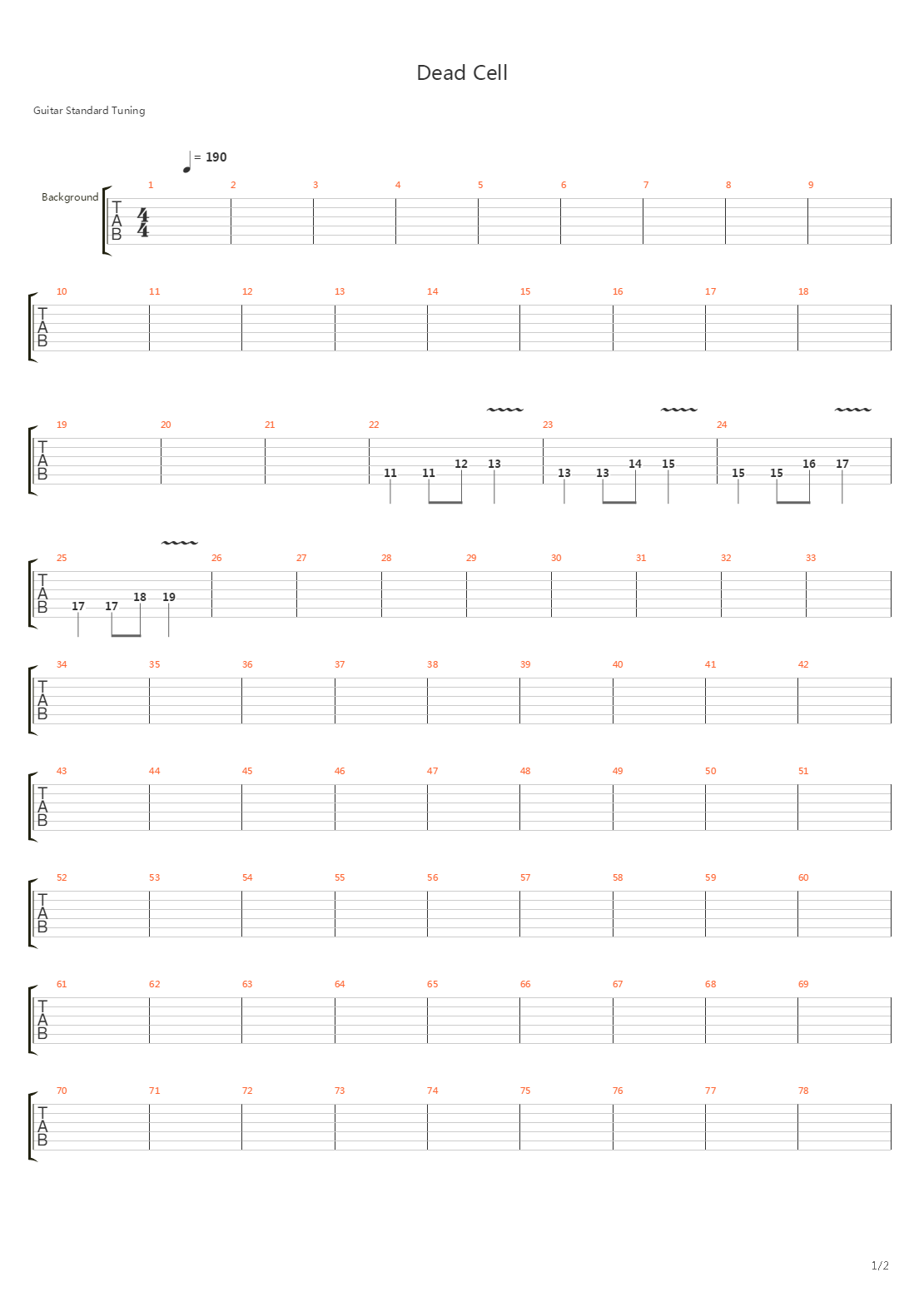 Dead Cell吉他谱