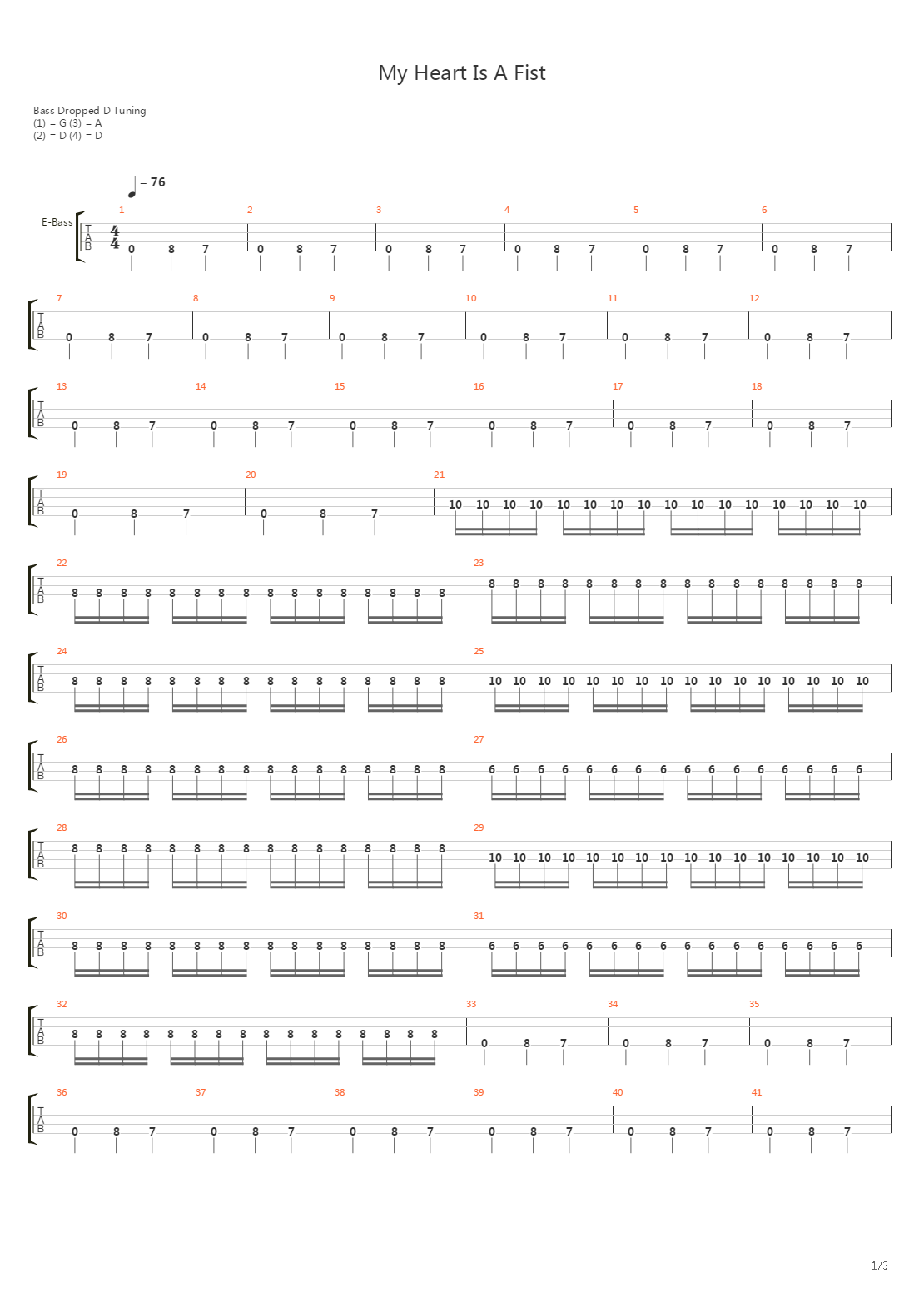 My Heart Is a Fist吉他谱