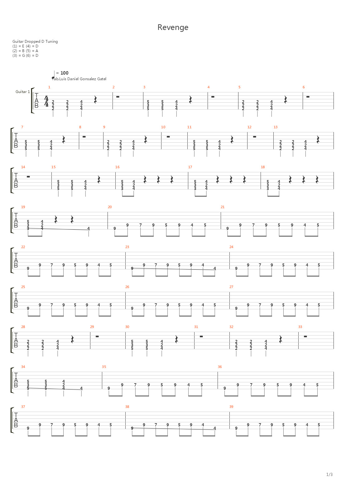 Revenge吉他谱