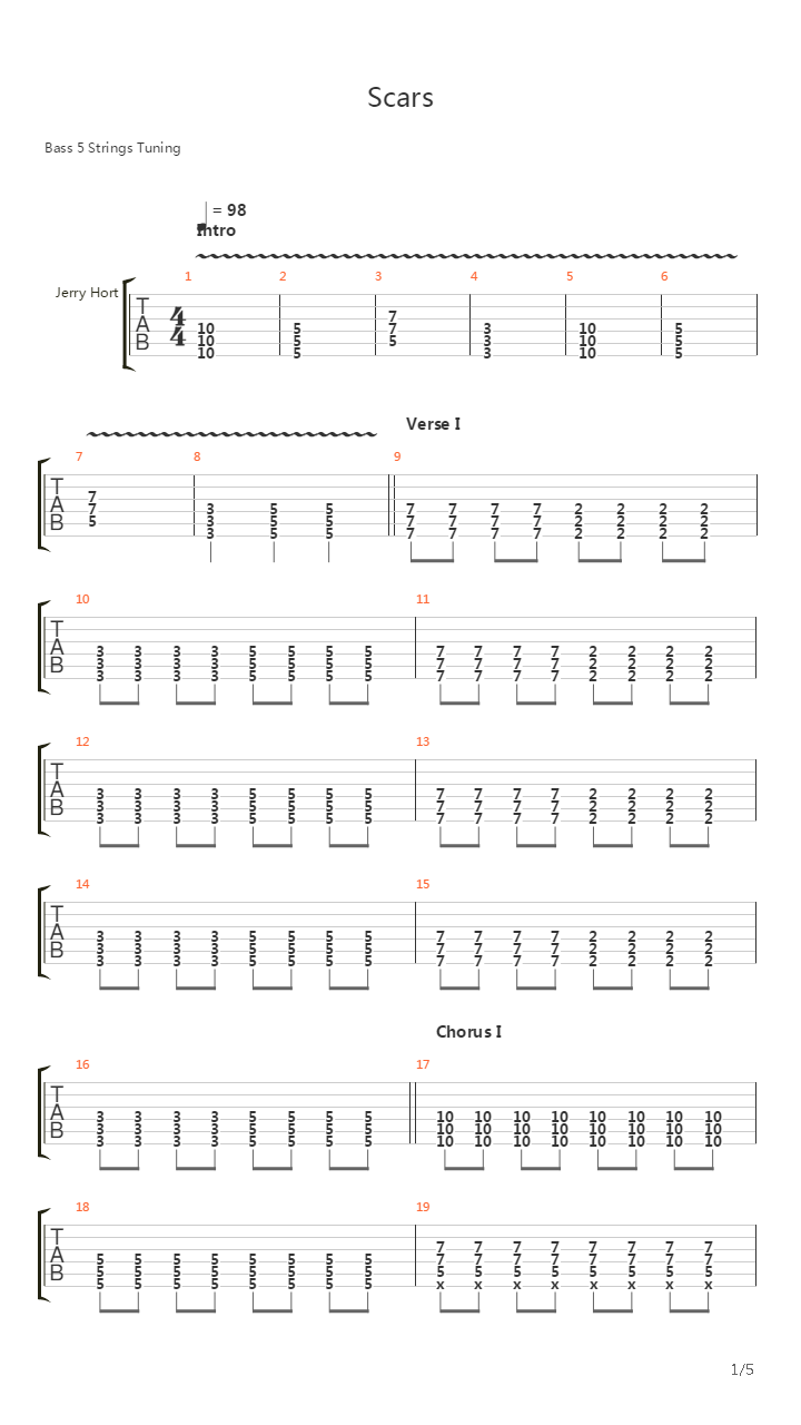 Scars吉他谱