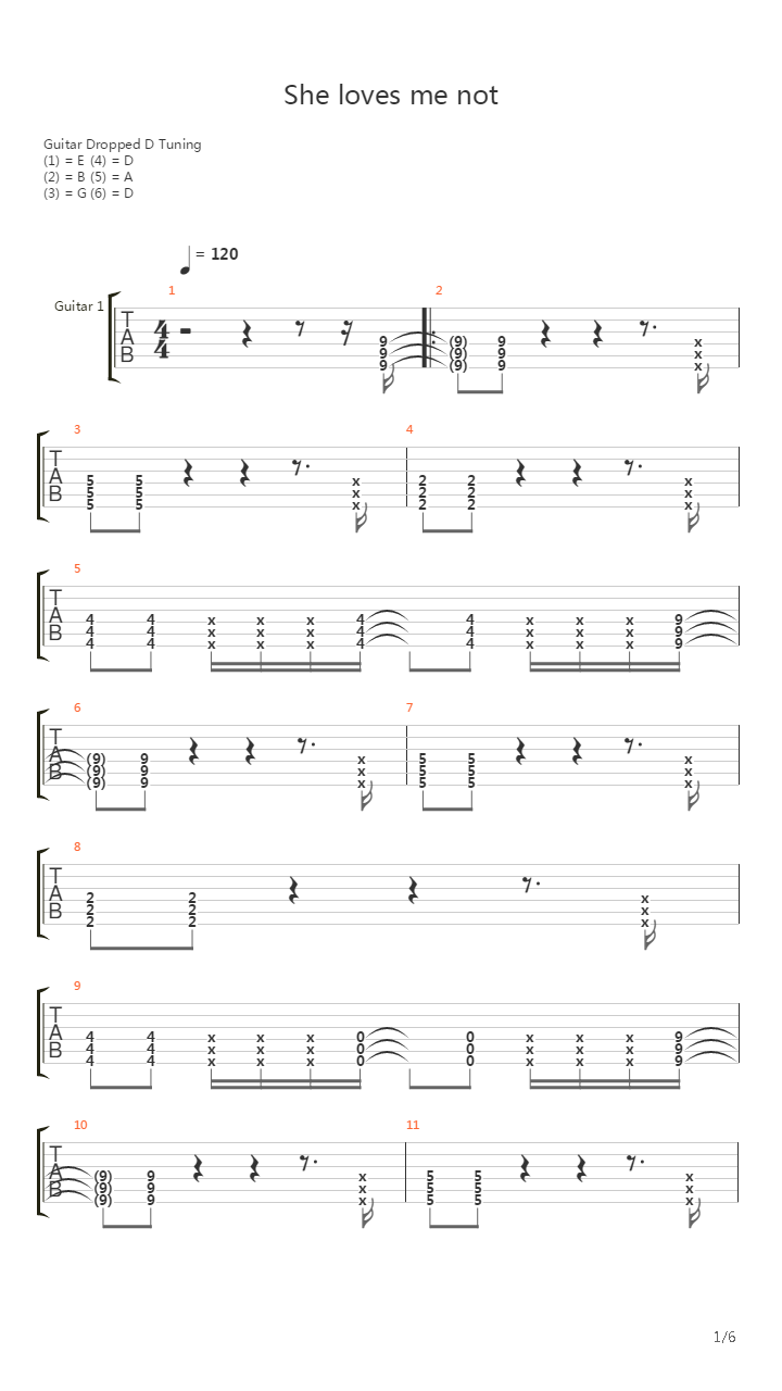 She Loves Me Not吉他谱
