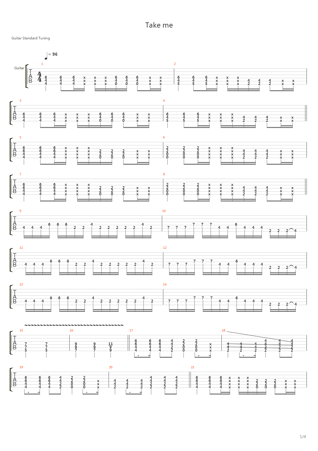 Take Me吉他谱