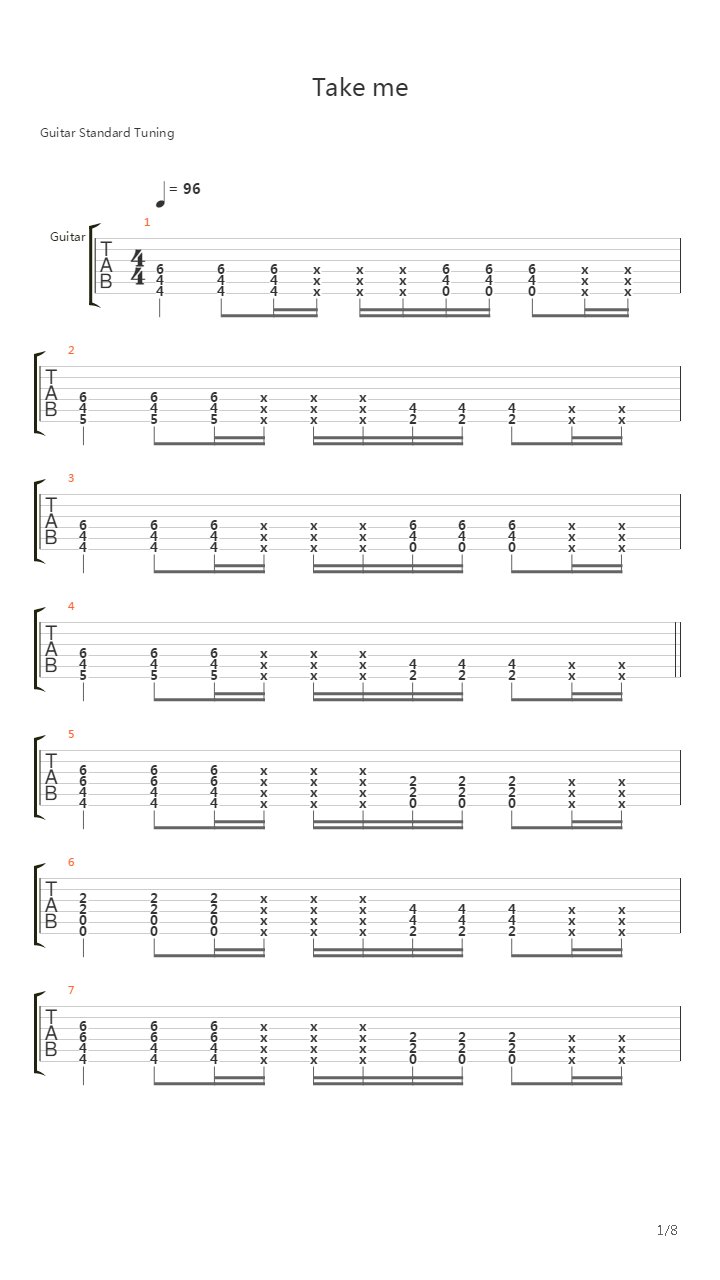 Take Me吉他谱