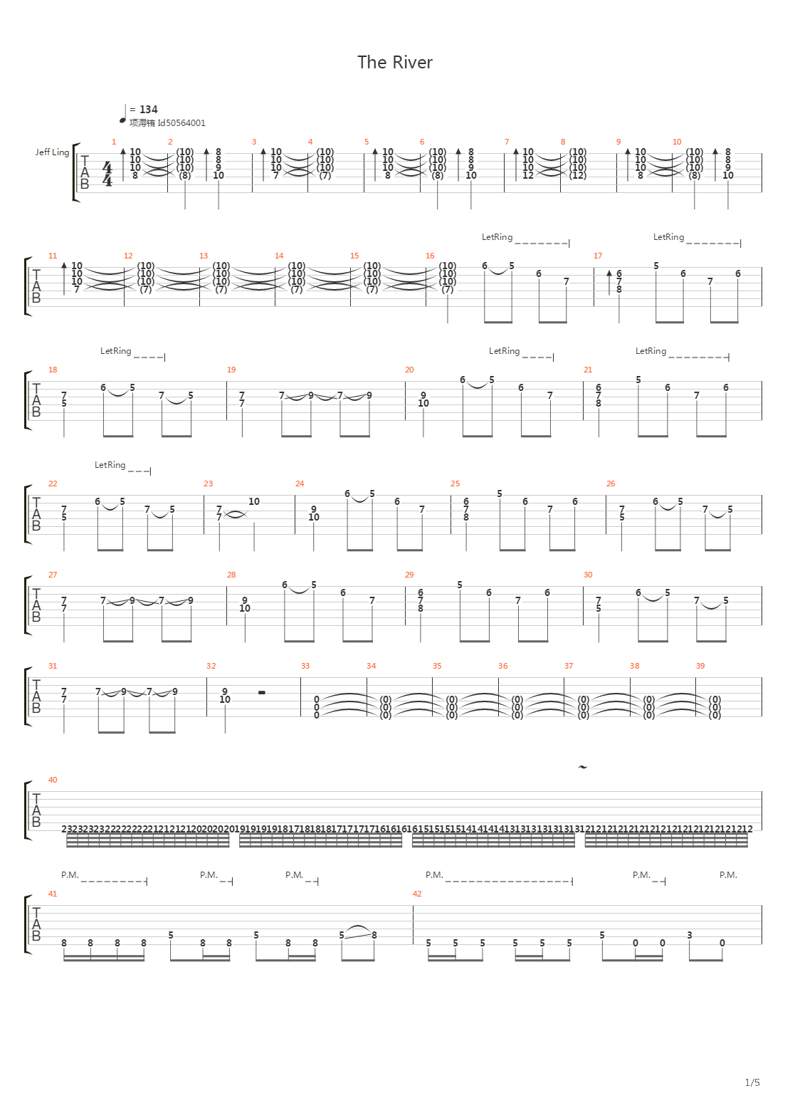 The River吉他谱