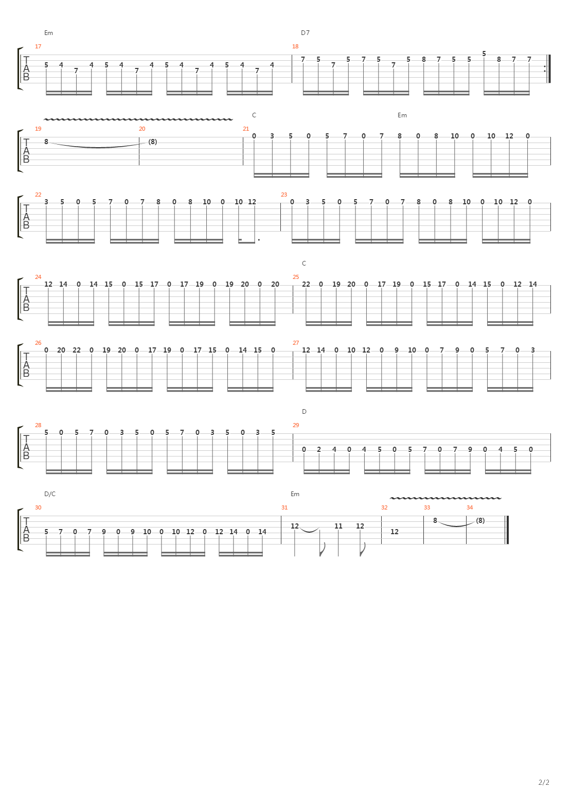 Etude Em吉他谱