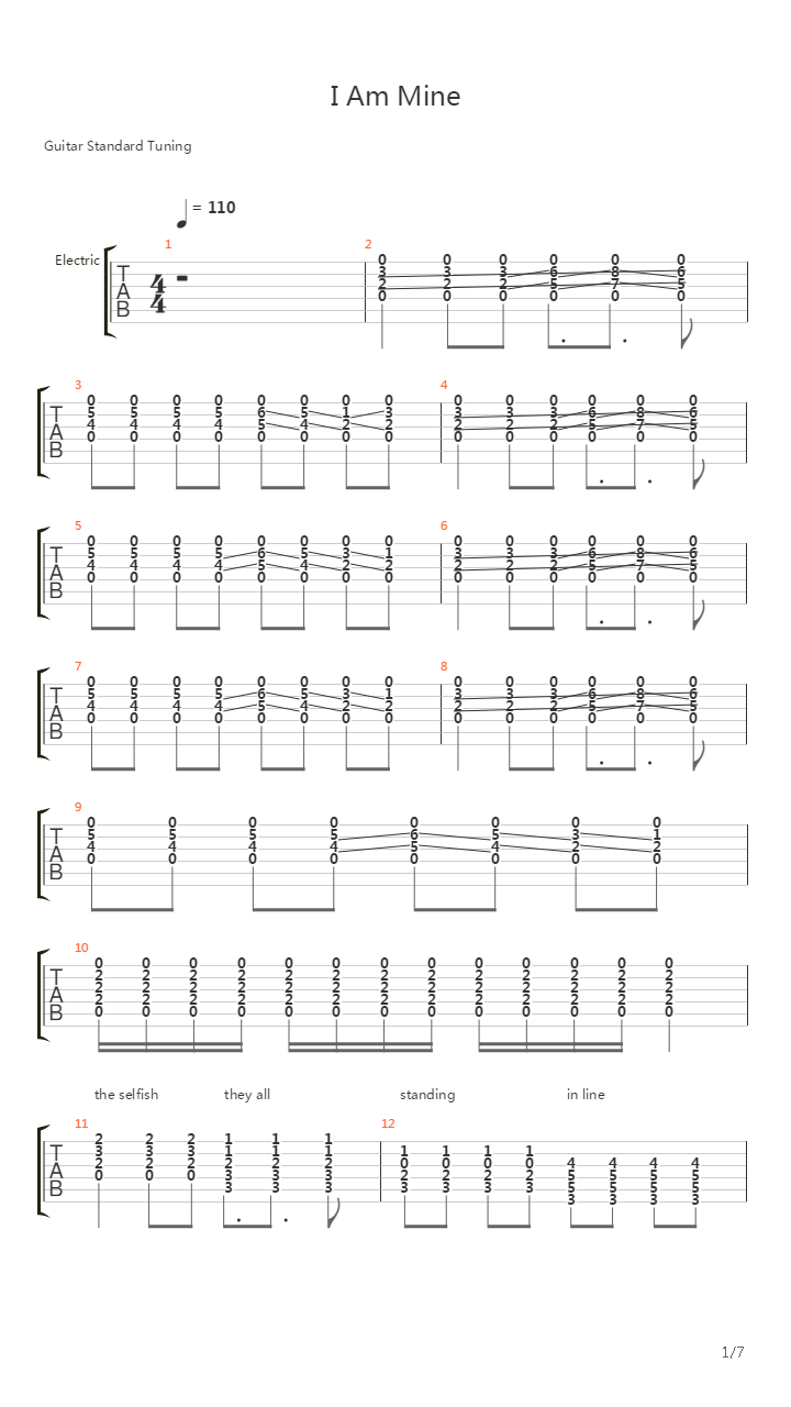 I Am Mine吉他谱