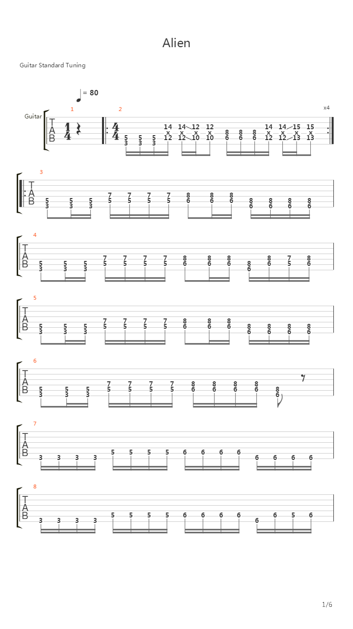 Alien吉他谱