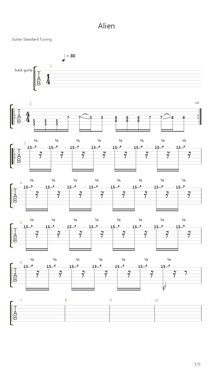 Alien吉他谱