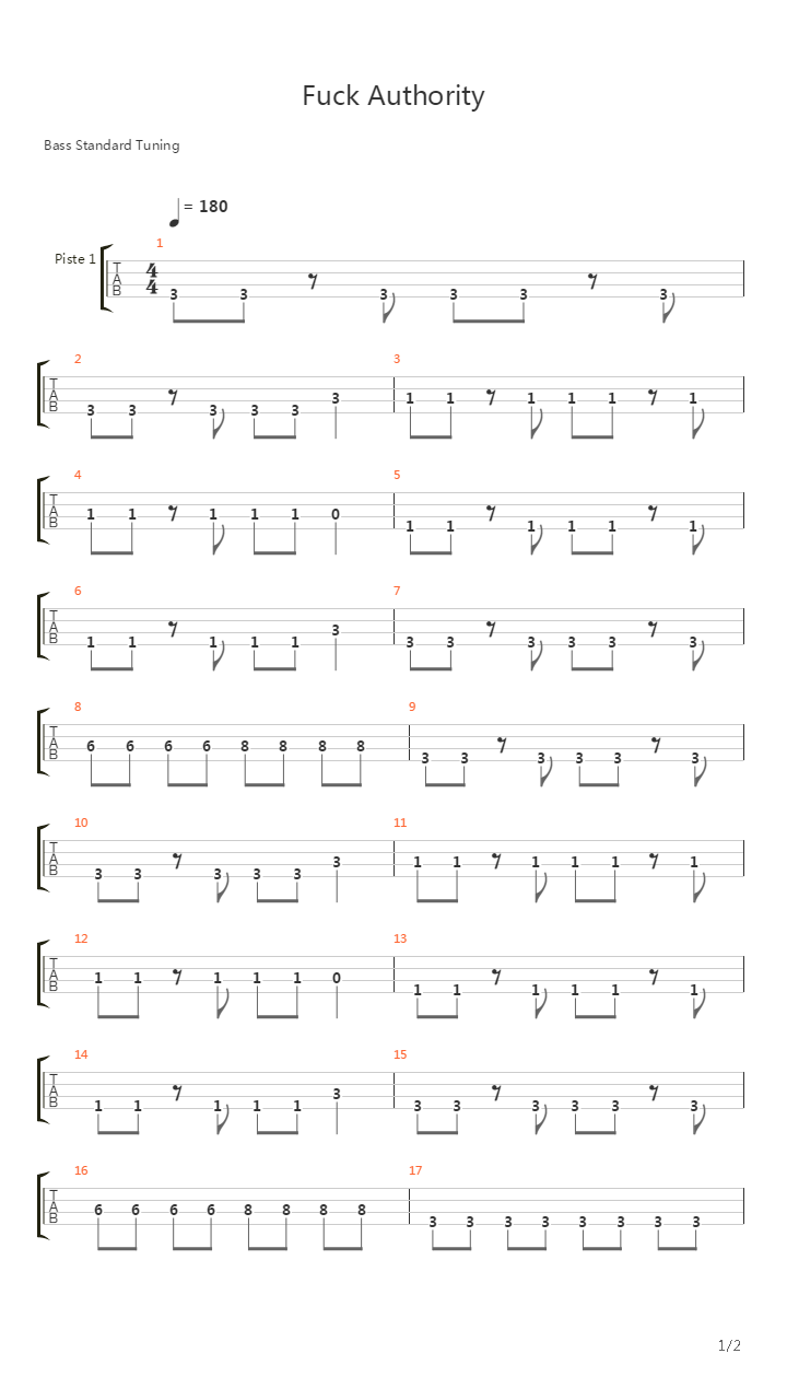Fuck Authority吉他谱