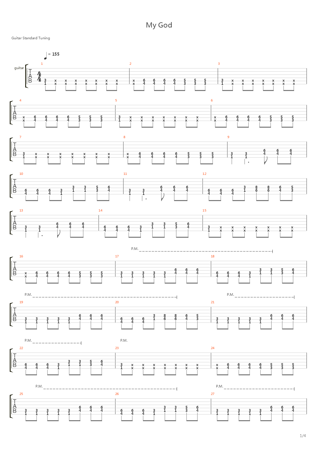 My God吉他谱
