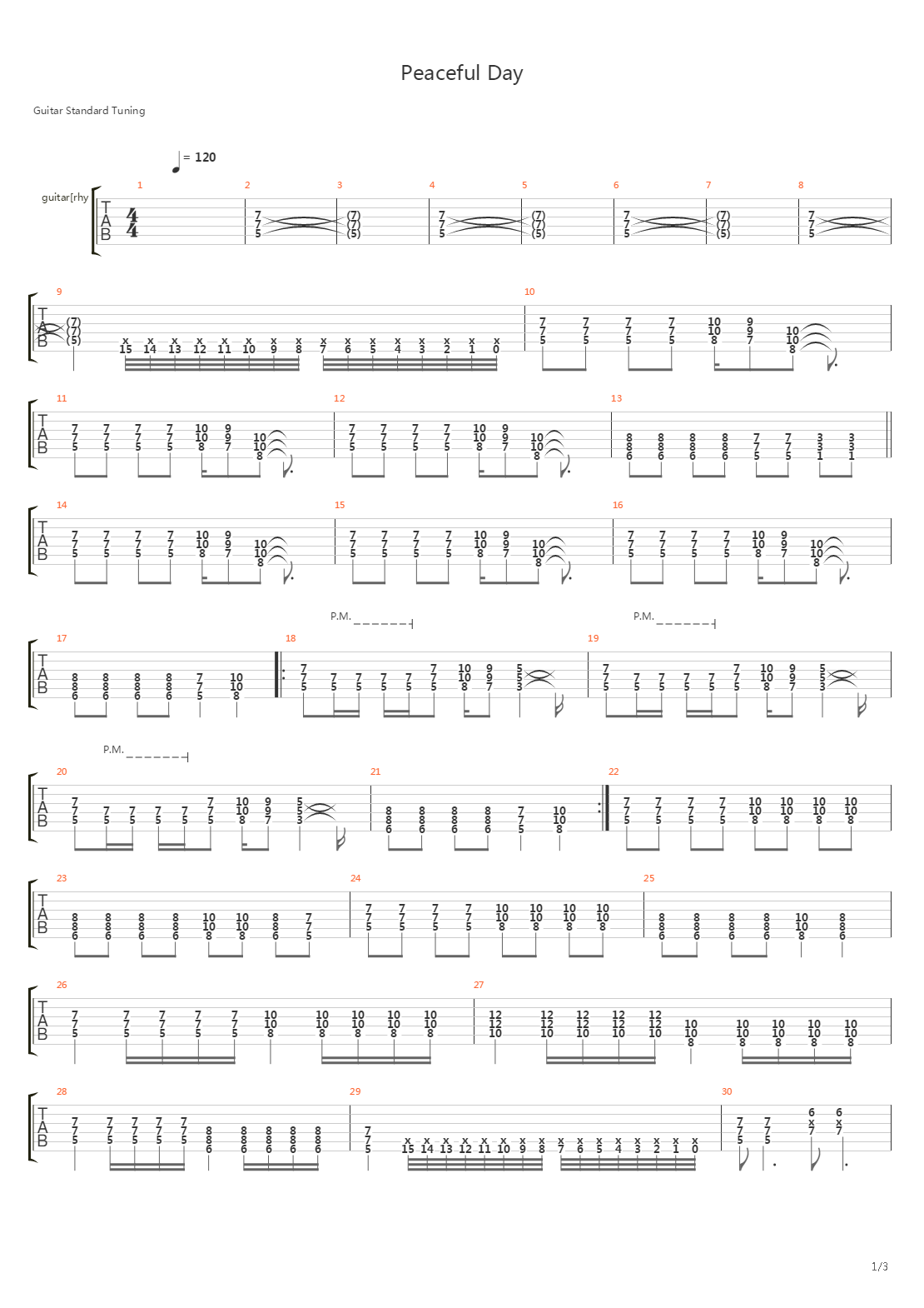 Peaceful Day吉他谱