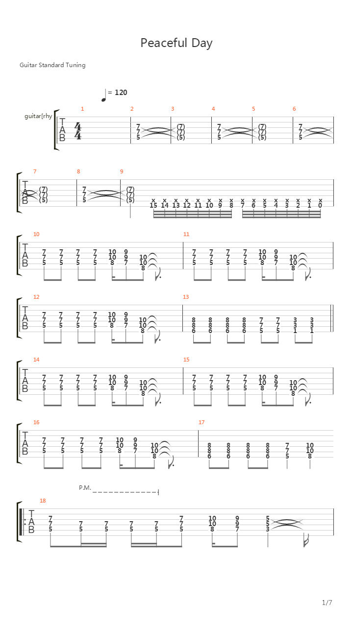Peaceful Day吉他谱