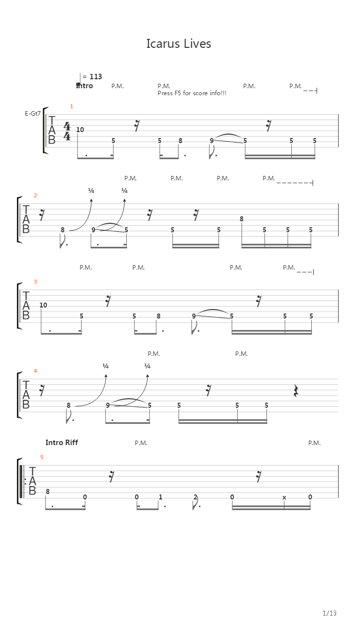 Icarus Lives吉他谱
