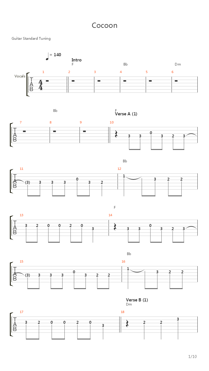 Cocoon吉他谱