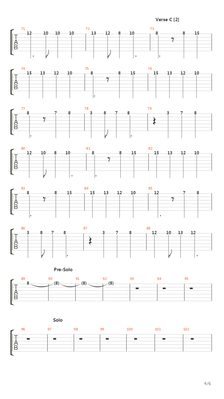 薔薇色の视界(Barairo No Sekai)吉他谱