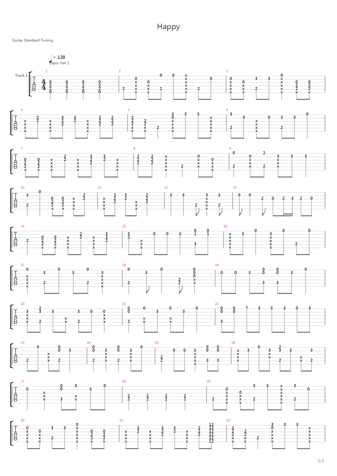 Happy (Arranged By Hajun Lee)吉他谱