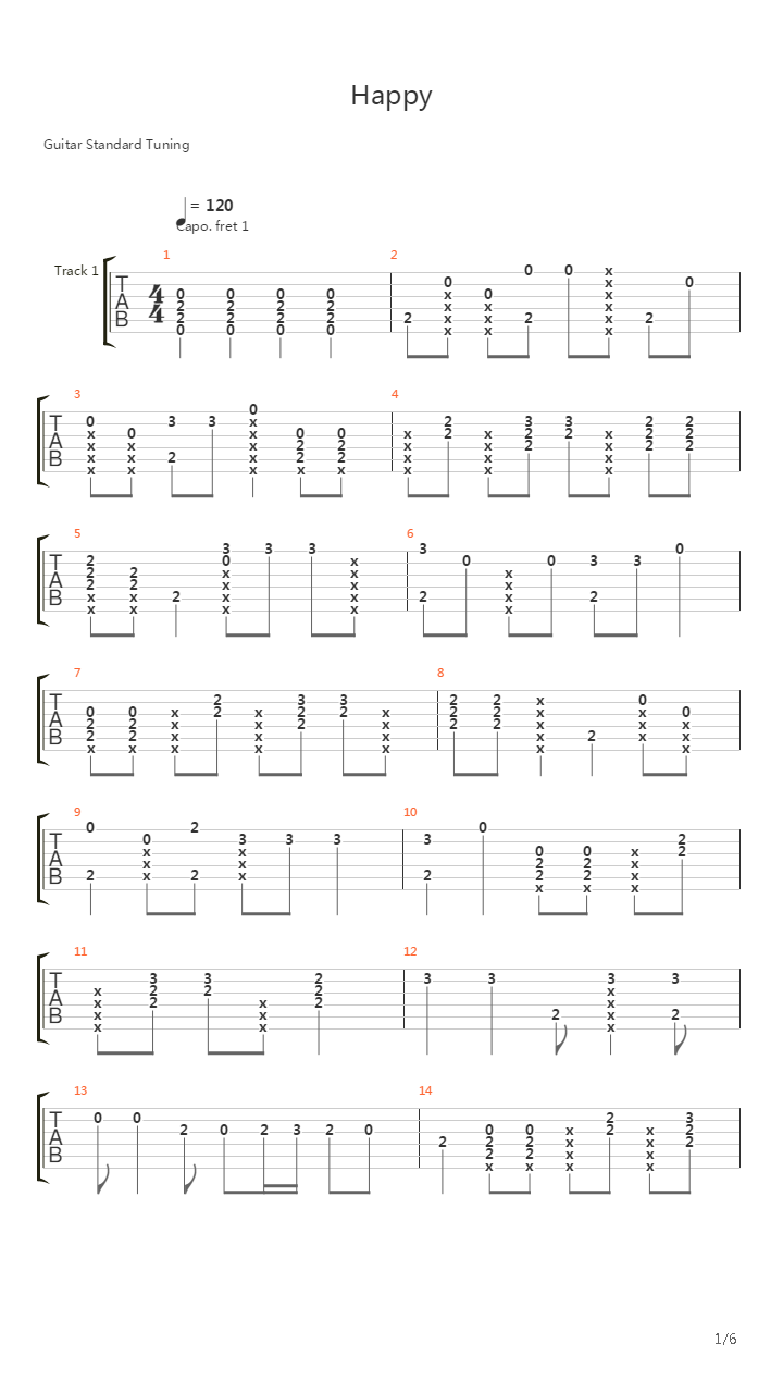 Happy (Arranged By Hajun Lee)吉他谱