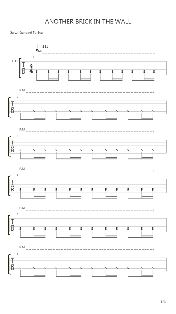 Another Brick In The Wall (Part 3)吉他谱