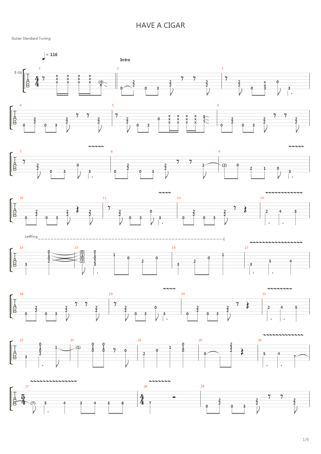 Have a Cigar吉他谱