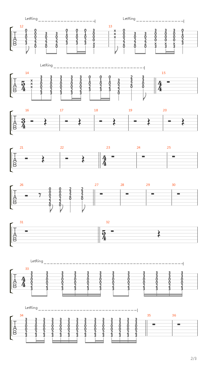 On The Turning Away吉他谱